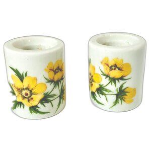 West Germany FUNNY DESIGN Mini Ceramic Taper Candle Holders Set 1 inch